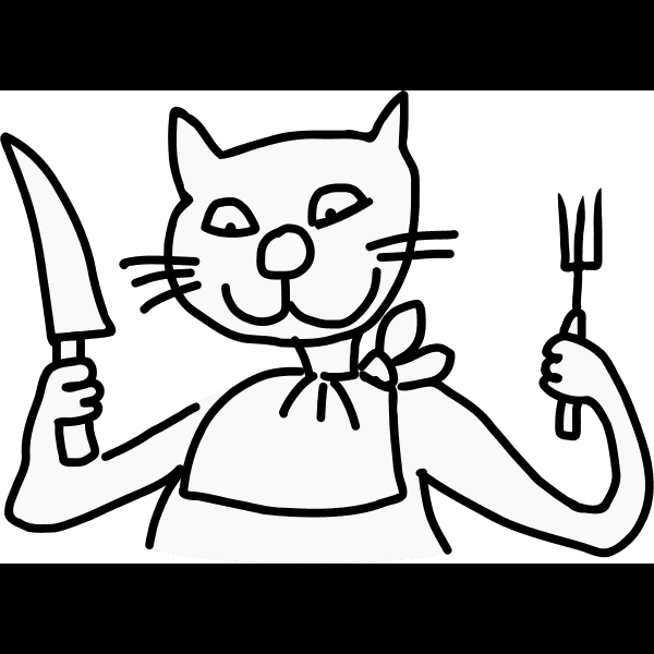 Cat About To Eat Doodle