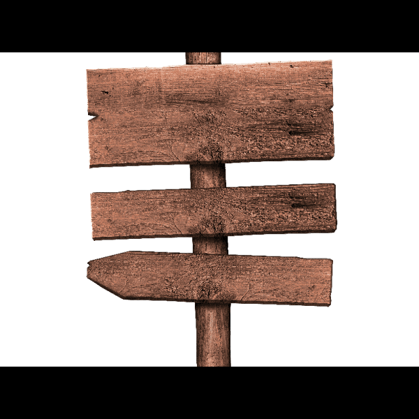 Charred Direction Wooden Sign