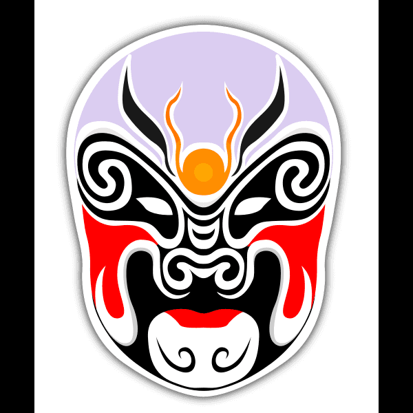 Chinese Theater Mask Decal