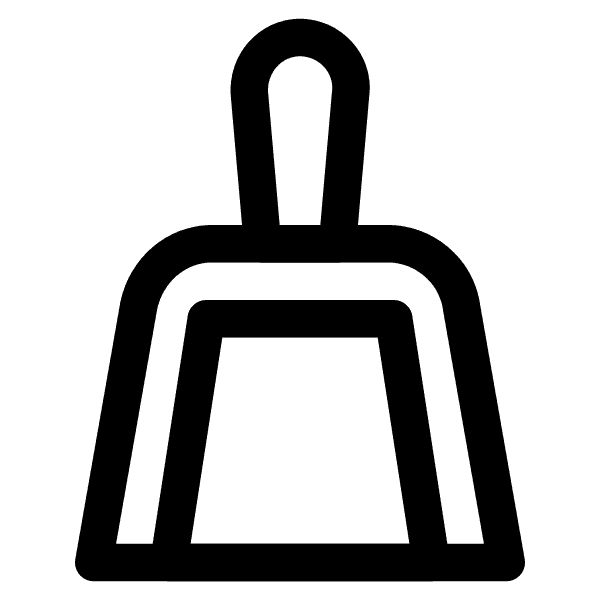 Cleaning Dustpan Black Outline