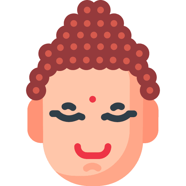 Colored Buddha Head