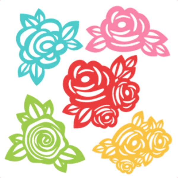 Colored Flowers Template Free Wedding Invitation Files For Cricut