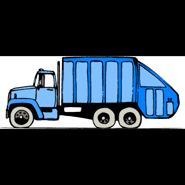 Colored Garbage Truck Drawing