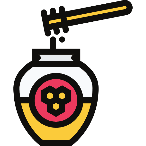 Colored Honey Jar With Spoon