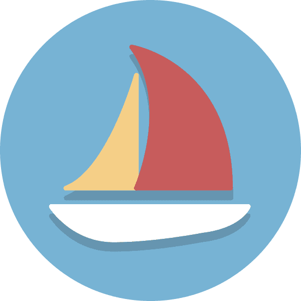 Colored Sailboat Blue Circle Icon