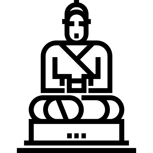 Colorless Buddha Statue Outline
