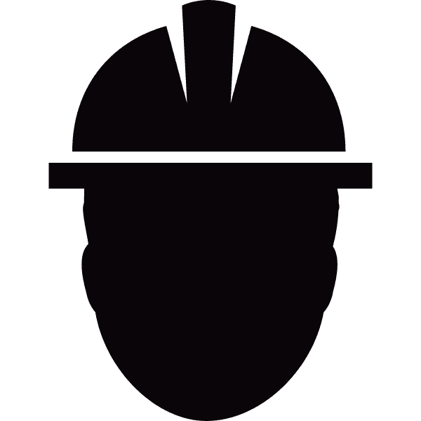 Construction Worker Head With Hard Hat