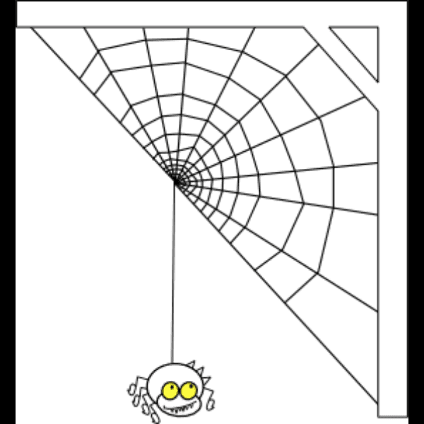 Corner Spider Web Cartoon
