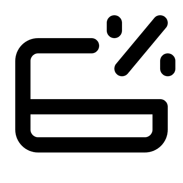 Credit Card With Percent Icon