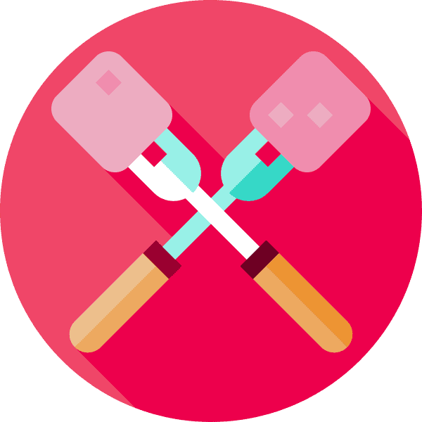 Crossed Marshmallow Circle Icon