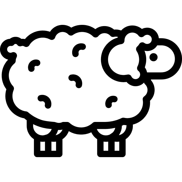 Cute Fluffy Sheep Standing Doodle Art