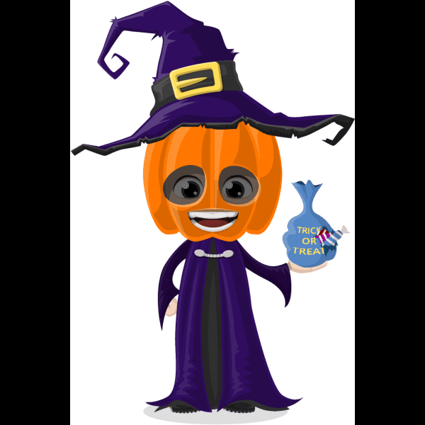 Cute Halloween Pumpkin Witch