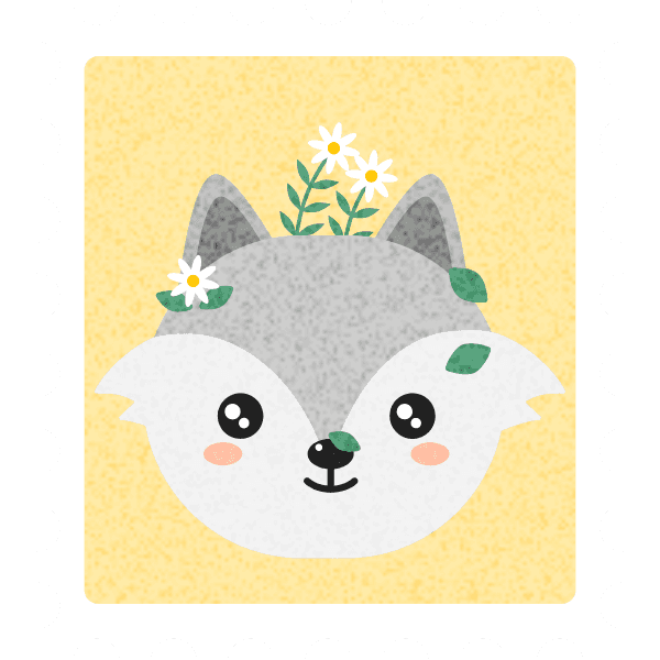 Cute Wolf Free Wall Stamp