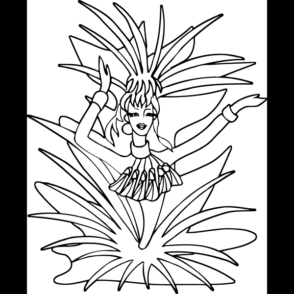 Dancer Wearing Headdress Doodle