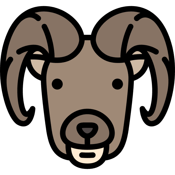 Dark Brown Capricorn Goat Zodiac Symbol