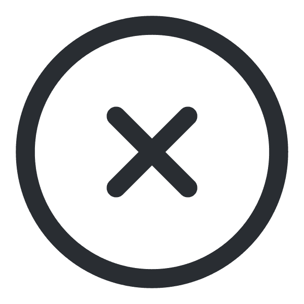 Dark Gray X Inside Circle