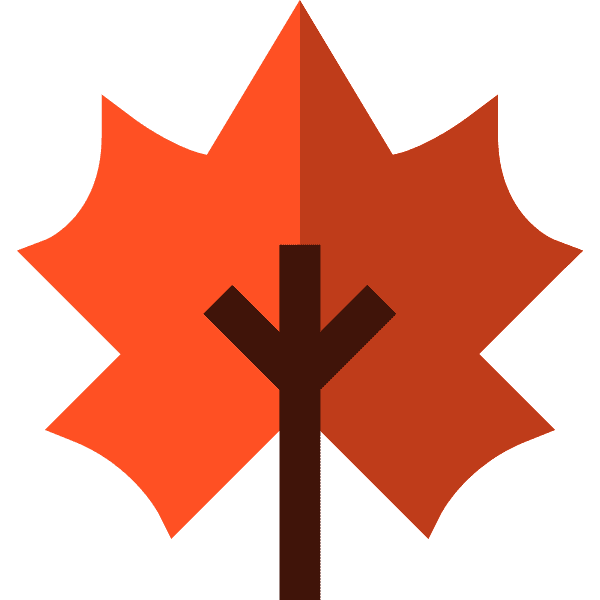 Dark Orange Maple Leaf