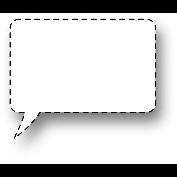 Dotted Line Square Speech Bubble
