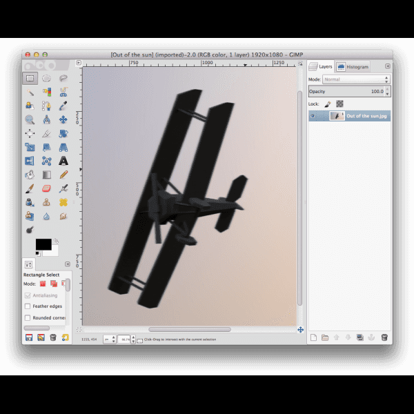 Editing Airplane In Gimp