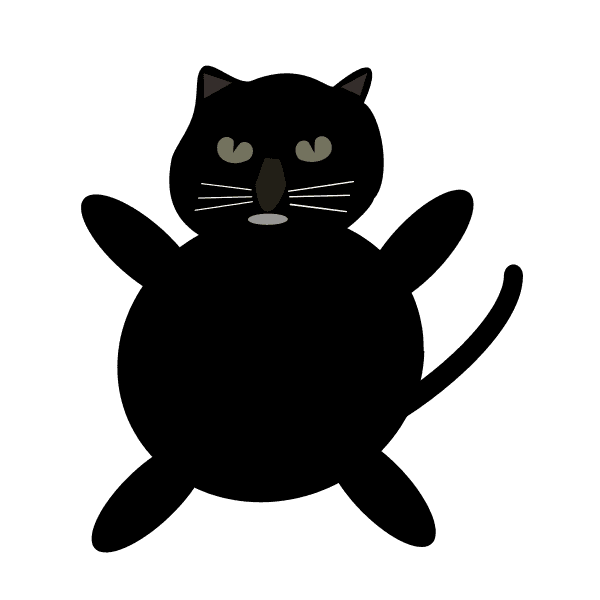 Fat Black Cat Cartoon