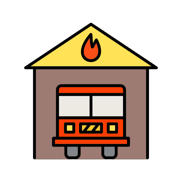 Fire Dept Station With Parked Truck