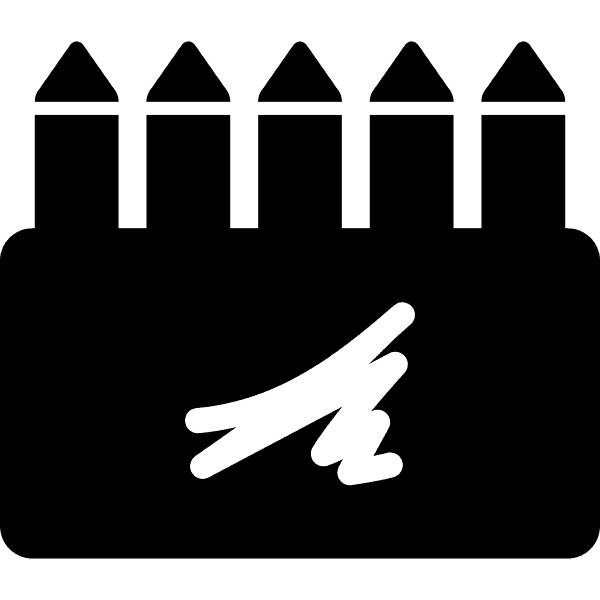 Five Vector Black Crayons