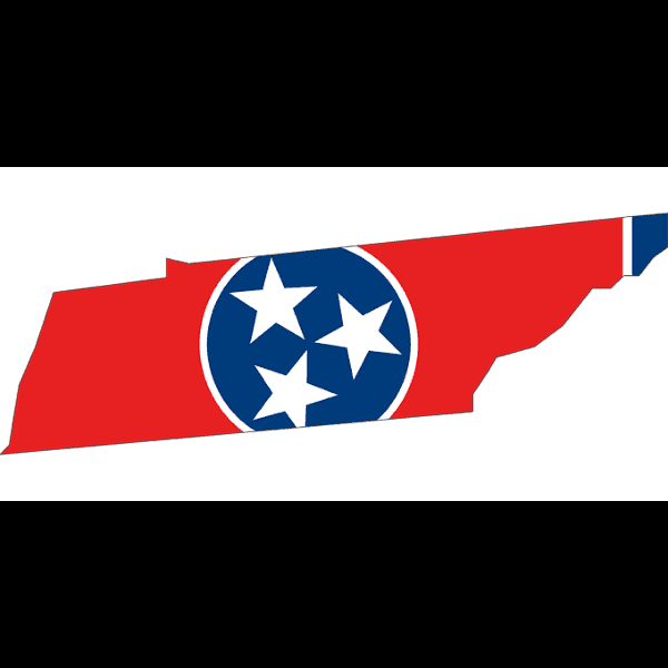 Flag Map Tennessee