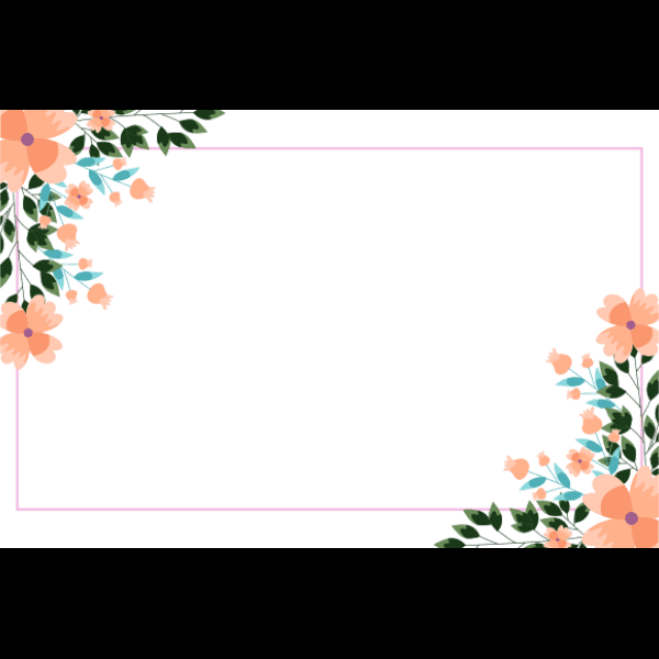 Floral Pink Border Template Free Wedding Invitation Files For Cricut