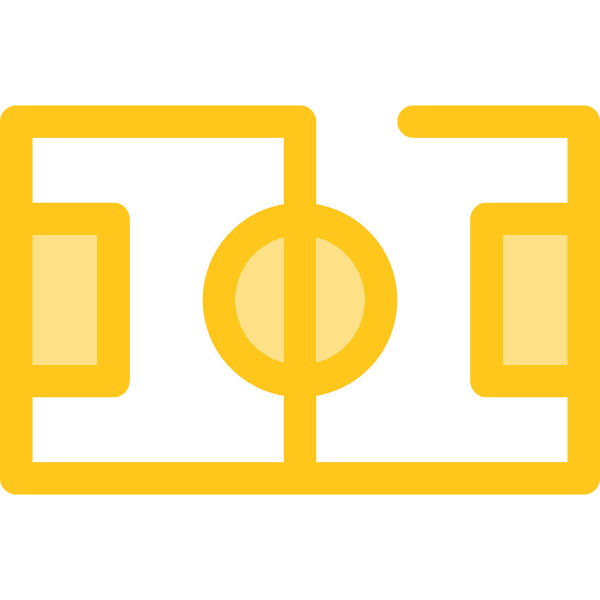 Football Field Yellow Outline