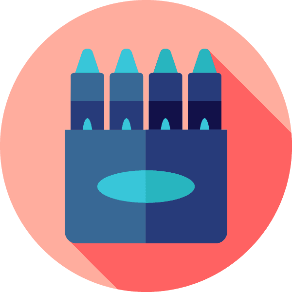 Four Green-tipped Crayons In Box