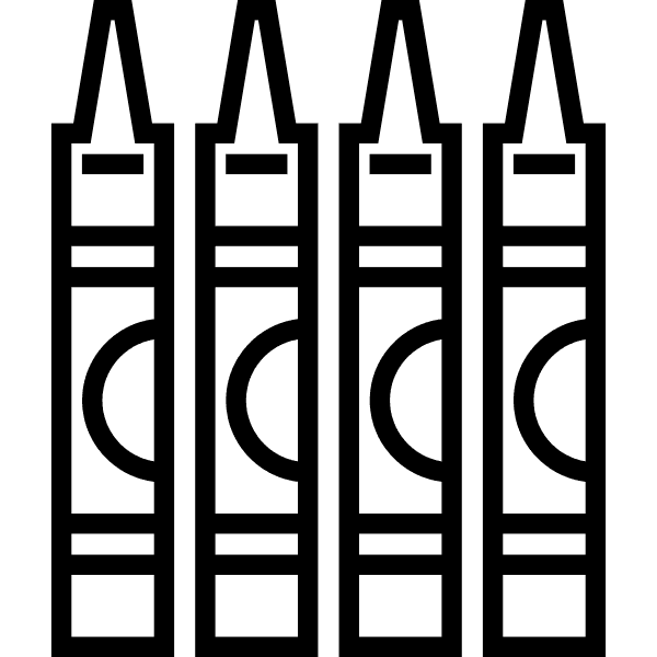 Four White Crayons With Marks