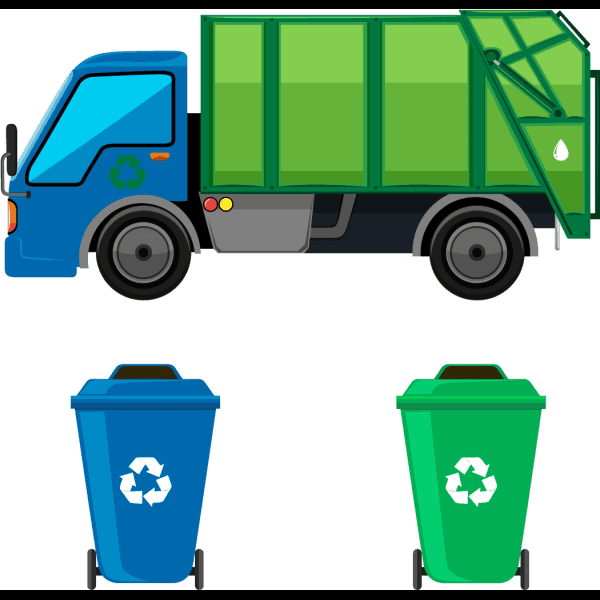 Garbage Truck And Bins