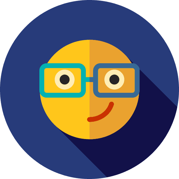 Geek Smirking Face Circle Icon