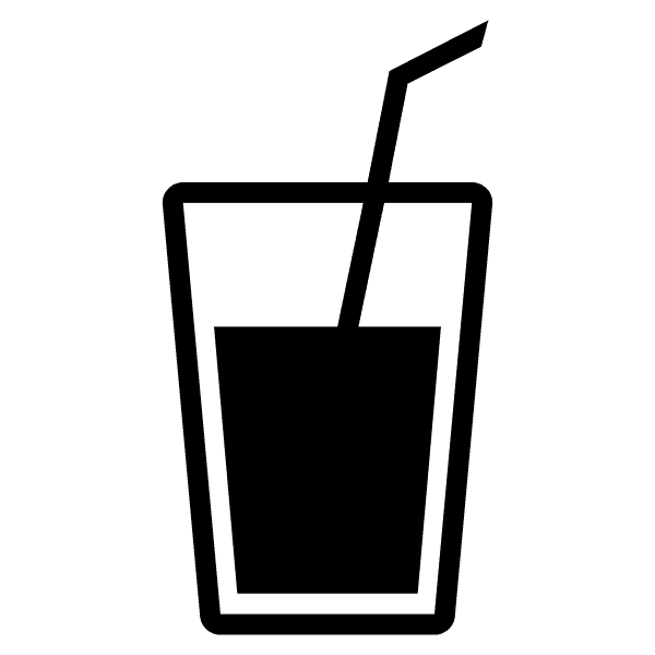 Glass Drink With Straw
