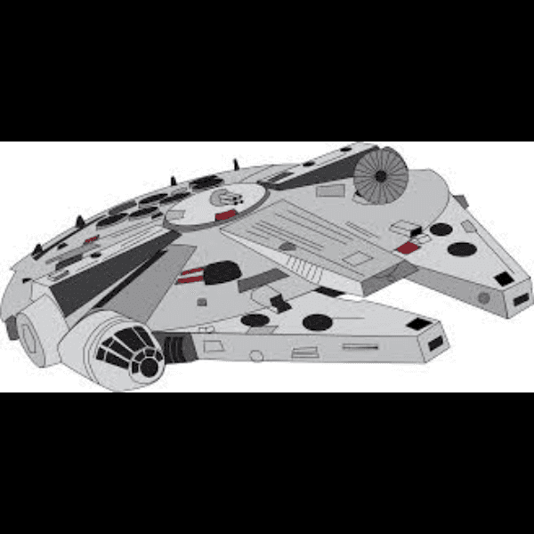 Gray Cartoon Millennium Falcon