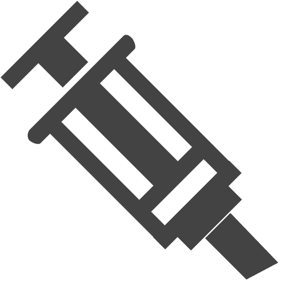 Gray Fully-pushed Syringe