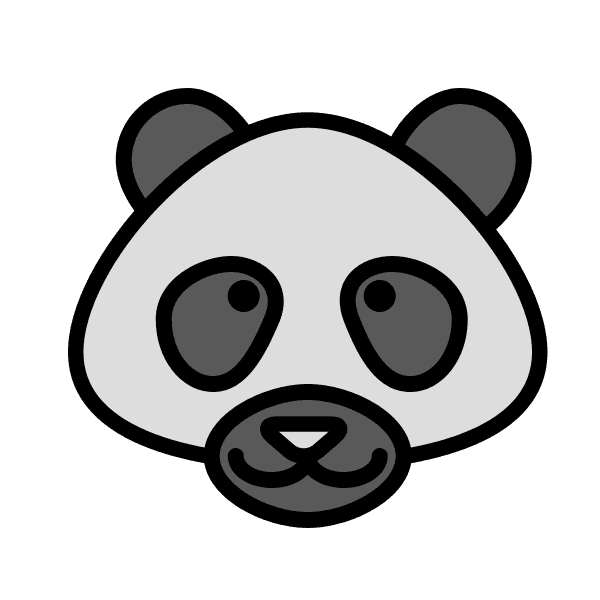 Gray Giant Panda Free Head