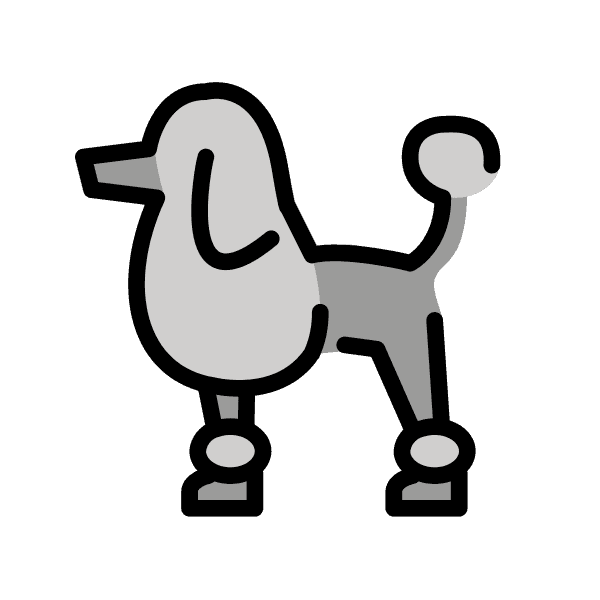 Gray Poodle With Outline