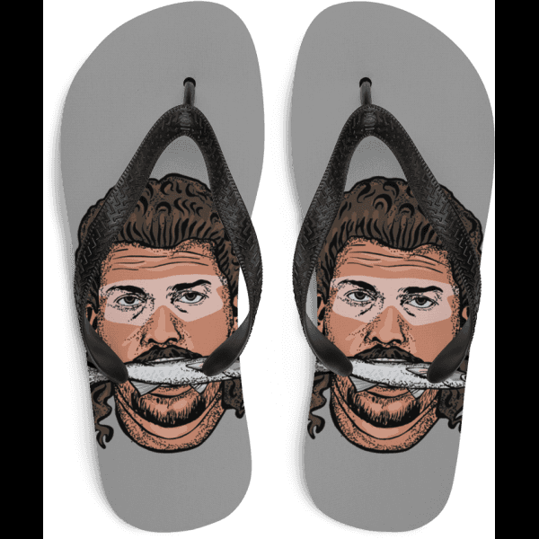 Gray Slippers With Mullet Design