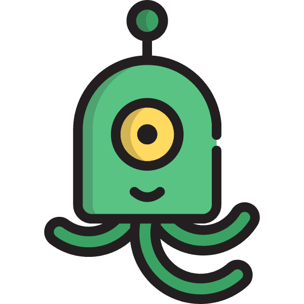 Green Alien In Outer Space