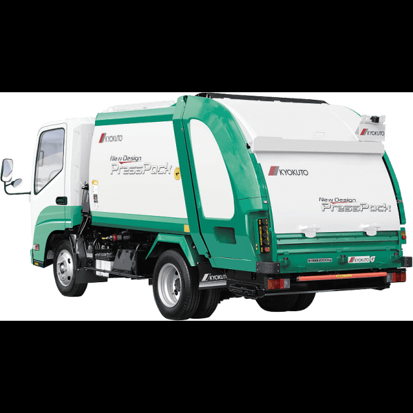 Green And White Garbage Truck