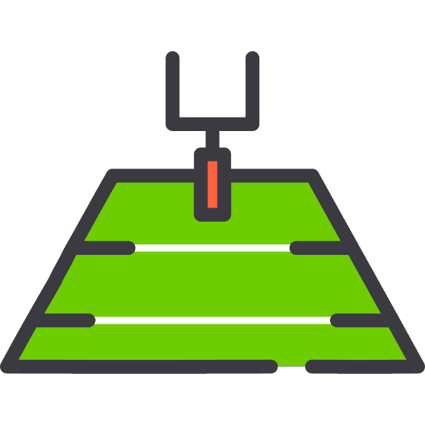 Green Football Field Black Outline