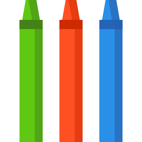 Green, Red, And Blue Crayons