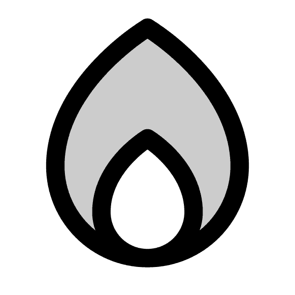 Grey Teardrop Double Flame Free