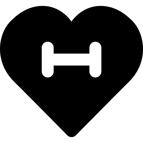 Gym Dumbbell Black Heart