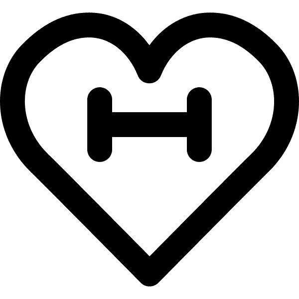 Gym Dumbbell Inside Heart
