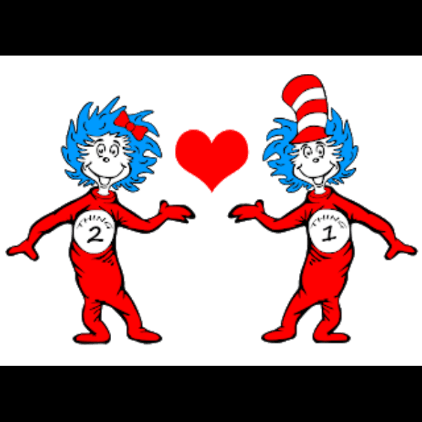 Heart Thing 1 And Thing 2 Free Illustration
