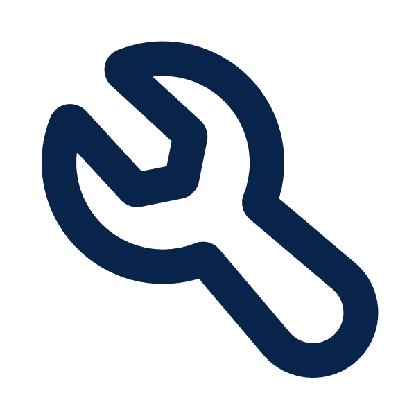 Hollow Blue Wrench Icon