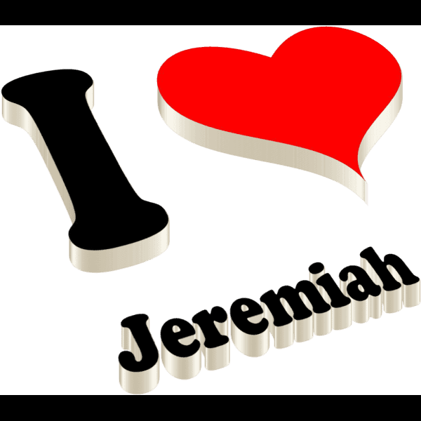 I Heart Jeremiah Names 3d