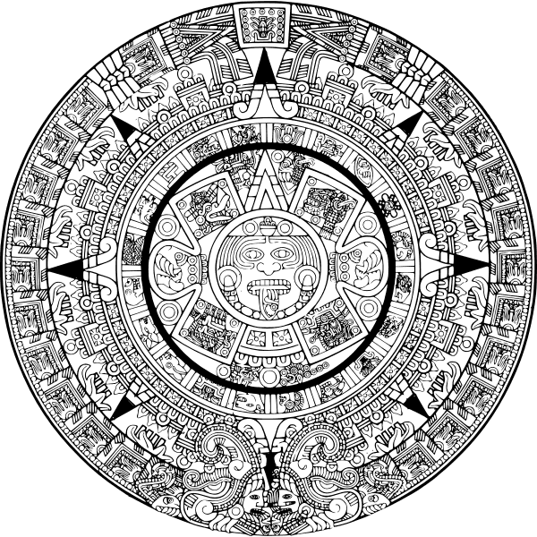 Intricate Aztec Free Sun Stone